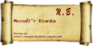 Mozsár Bianka névjegykártya